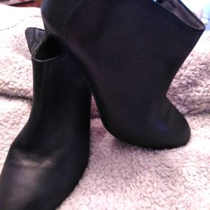 Black leather ankle boots